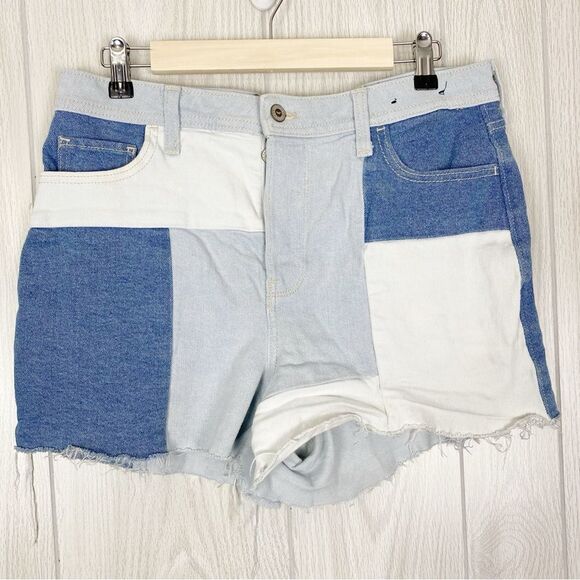Hollister Pants - Hollister | Patchwork High Rise Button Fly Denim Shorts Size 31